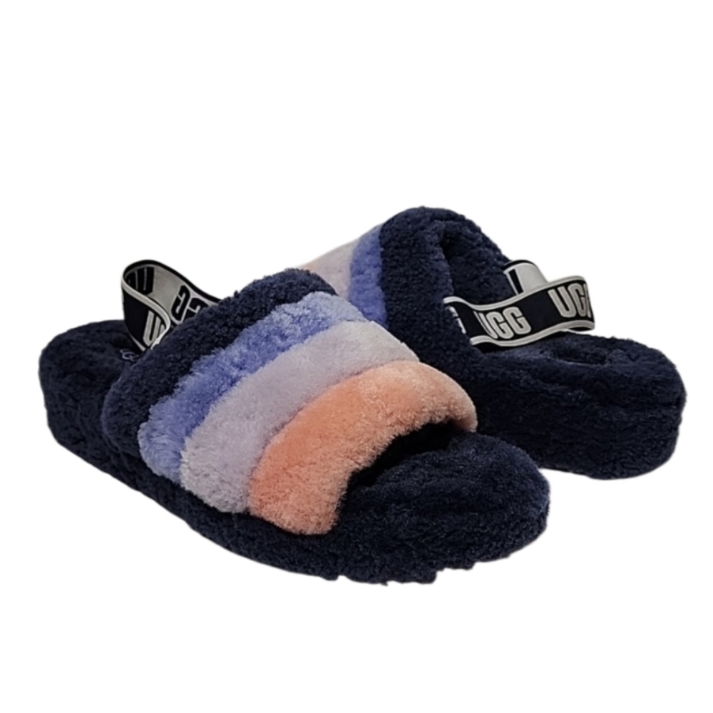 UGG‎ YEAH STARRY NIGHT MULTI SLIDE FUR SLINGBACK SHOES SLIPPERS SIZE US 7 WOMEN